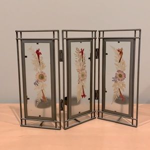 Glass Tea Light Pressed Flower Candle Holder Screen